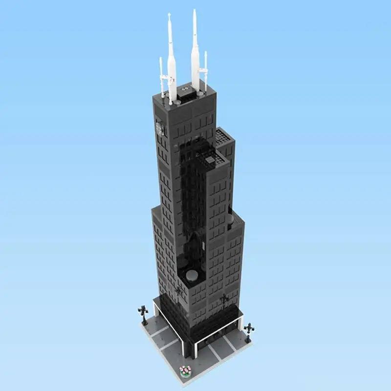 Bloques de construcción MOC avanzados para niños, juegos de modelos, modulares, Sears, Tower City, Landmark, arquitectura, ladrillos, juguetes educativos expertos, regalos para niños