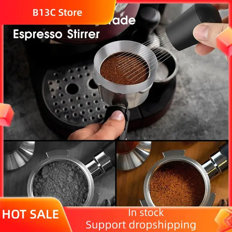 

B13C 51Mm Espresso Accessories Kit, Coffee Distributor And Tamper Leveler, WDT Tool And Dosing Funnel Set