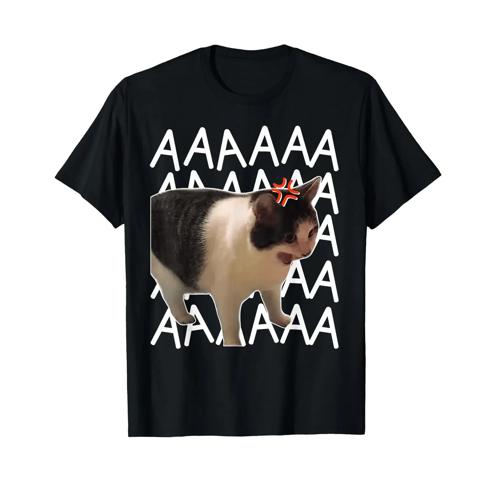 Screaming Cat Meme Funny T Shirt vintage Washed Versatile homme Stretched fashion designer clothes Soft streetwear Unisex