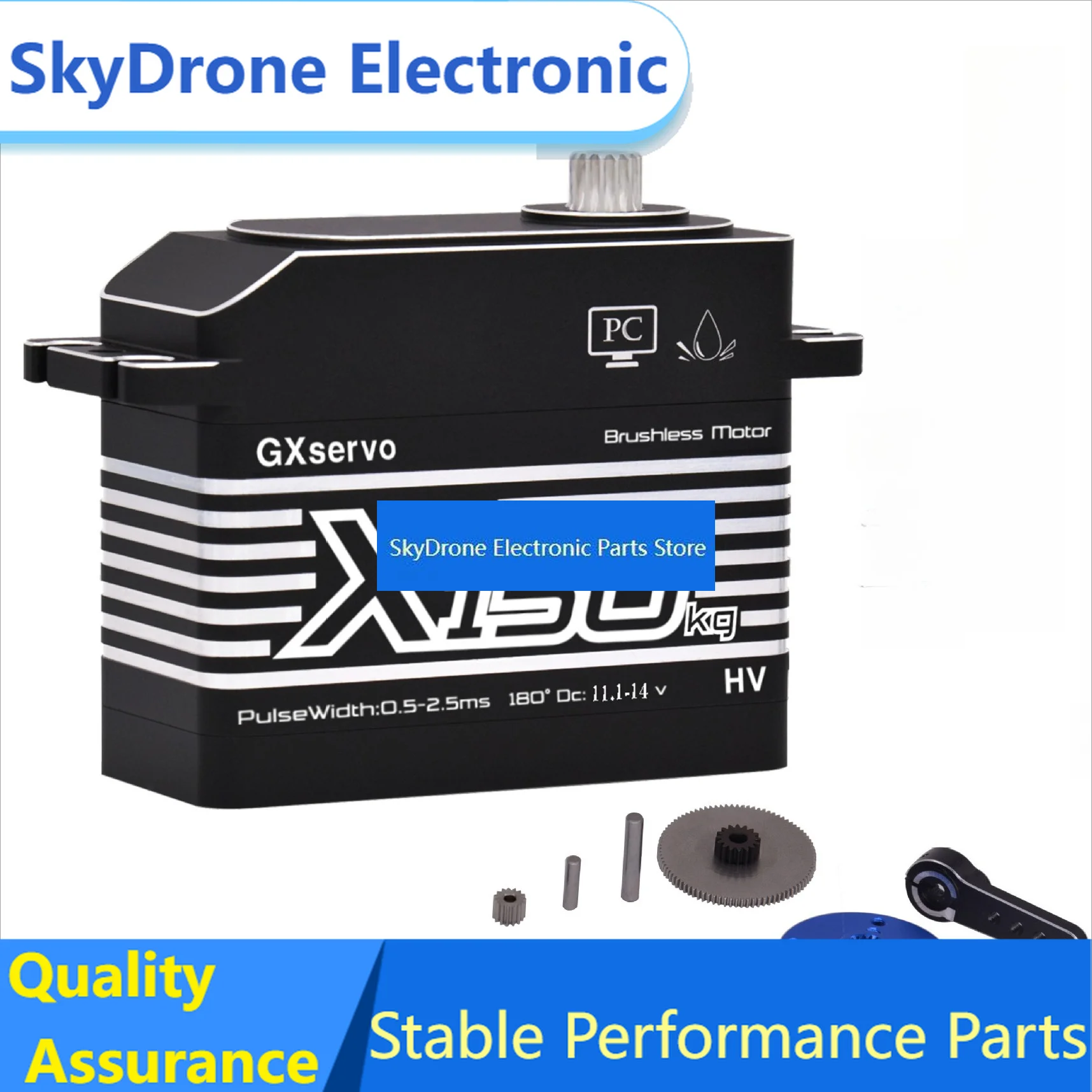 SkyDElGXservo 150KG High Torque Brushless Digital Servo Metal Gear For Robotic Arm DIY Robot Climbing RC Car Upgrade Part