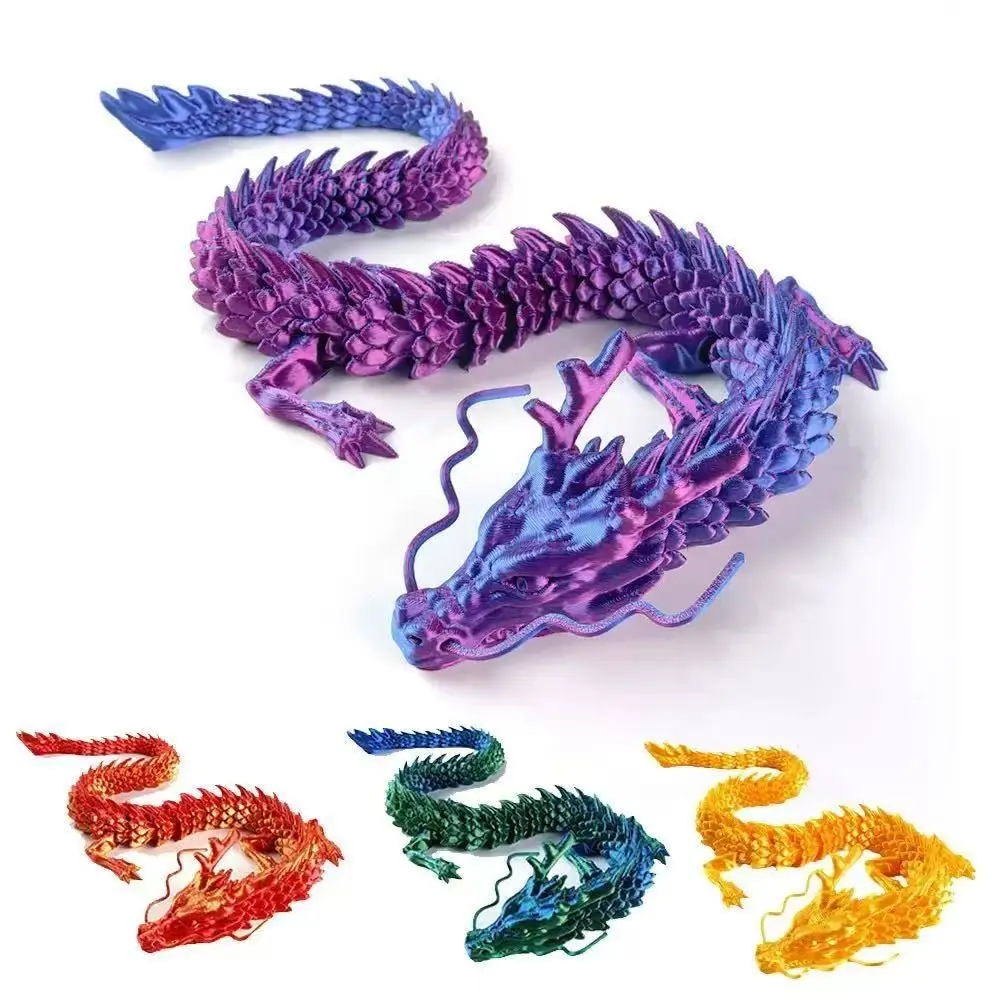 45cm 3D Printed Dragon Movable Wings Conjoined Rotatable Articulated Dragon Full Body Joints Chinese Dragon Ornaments