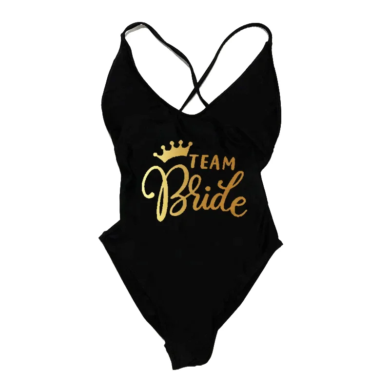 

Bachelorette Party Swimsuit Women Team Bride Swimwear Summer Bathing Suit Sexy Padded Beachwear Woman Swimming Suit