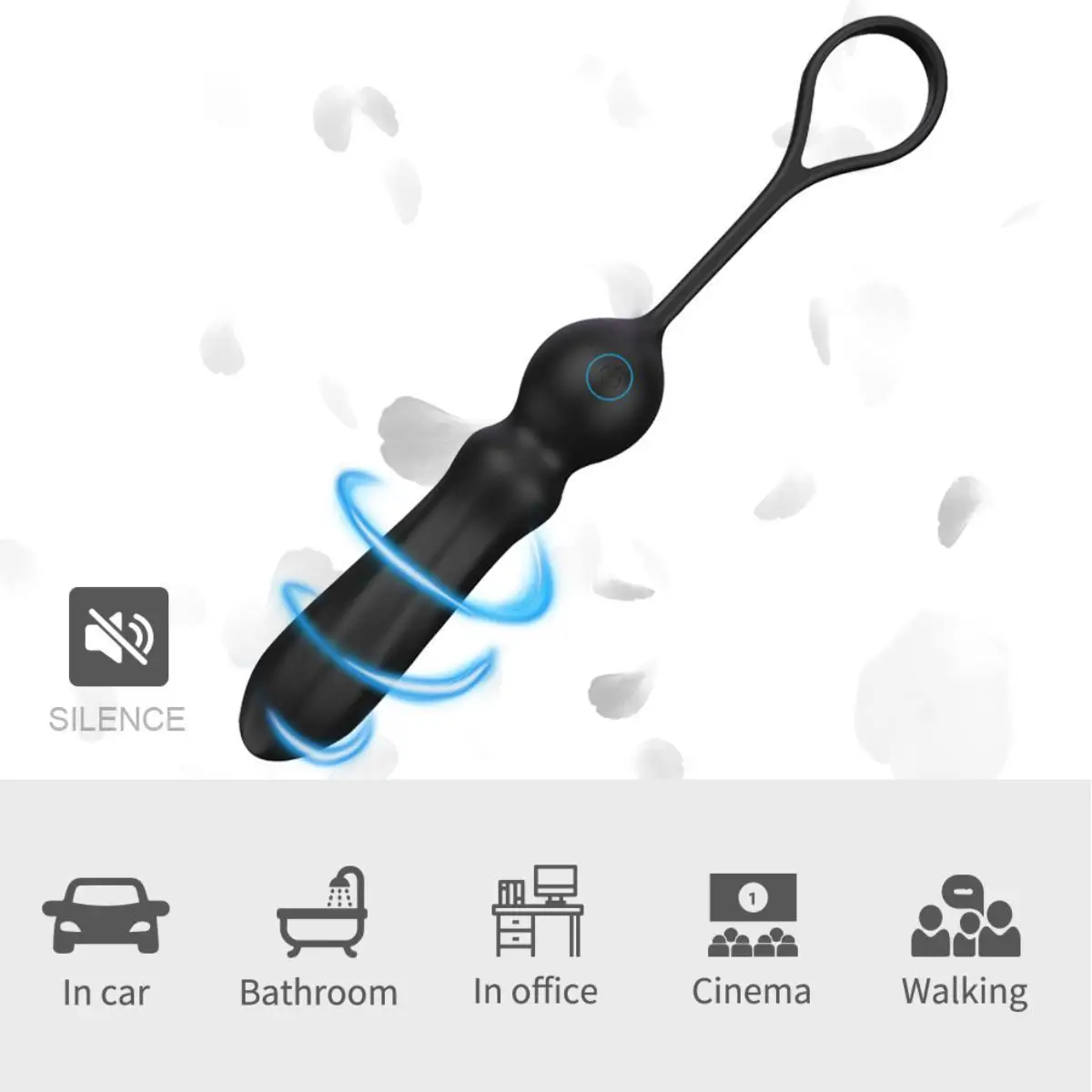 Vibrating Anal Beads Anal   Silicone  with Vibration Modes Graduated Design Anal  Prostate Massager Waterproof Adult Sex Toy for Men, Women and Couples view 4