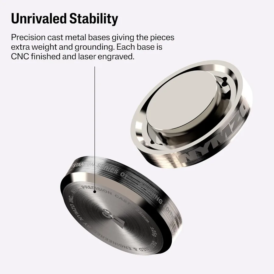 스탠튼 시리즈 01: 오프닝 에디션 체스 세트 34개 조각 금속 베이스 블랙 앤 화이트 실리콘 매트 클럽 사이즈 블랙 베이스