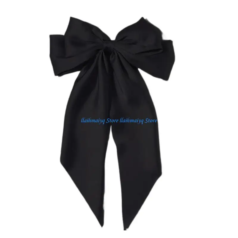 573B Satin Hair Bows Hair Barrettes Accessory for Infant Large Bowknot Hairpin