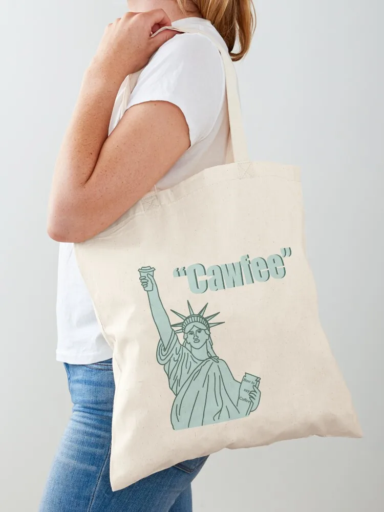 Cawfee, how to say Coffee Tote Bag university shopper bag Customizable tote bag tote bags aesthetic Big