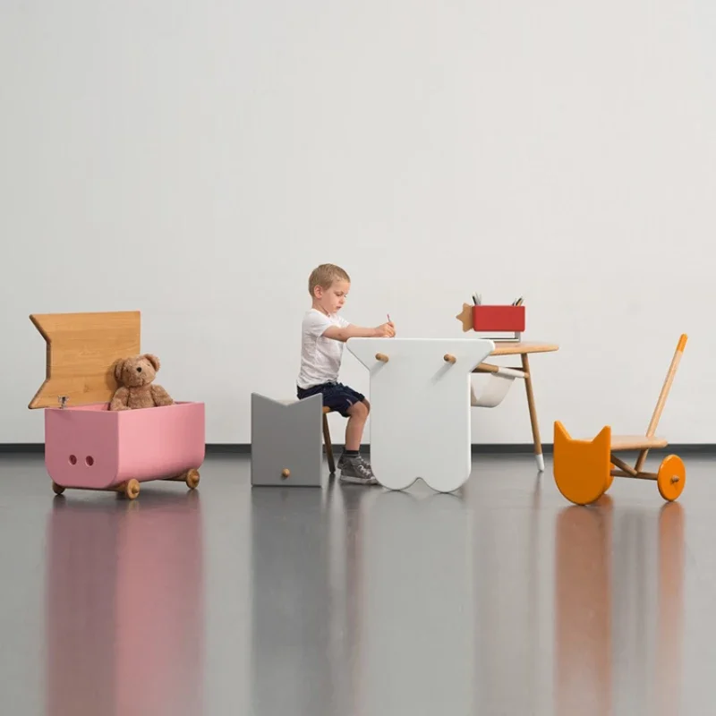 Children's Handmade Table Baby Table and Chair Adjustable Building Table