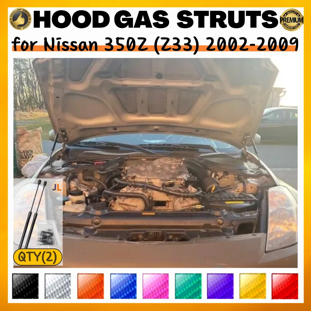 

Qty(2) Hood Struts for Nissan 350Z for Nissan Fairlady Z (Z33) 2002-2009 Front Bonnet Modify Gas Springs Shock Lift Supports