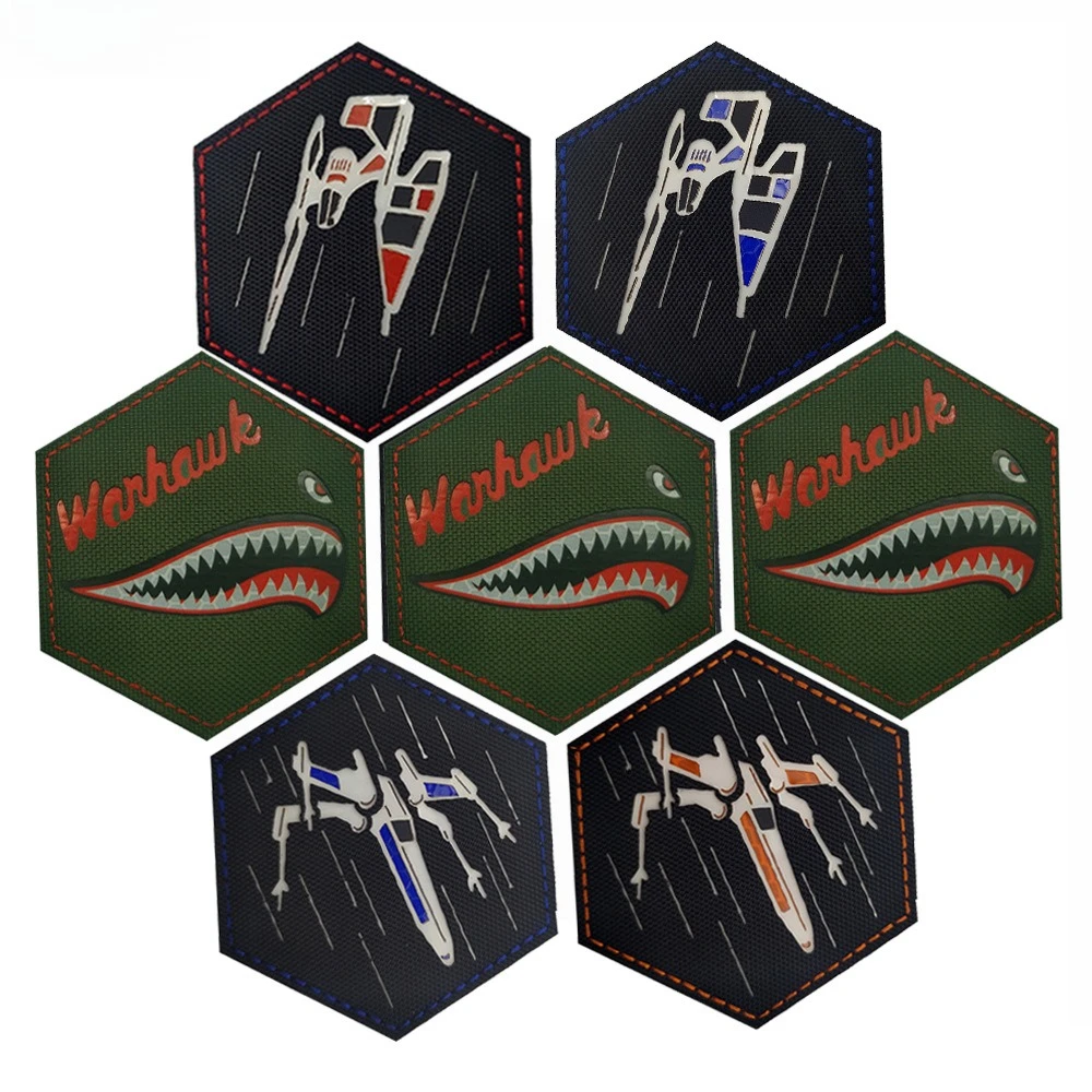 Reflective War Eagle Shark X WING Patch Luminous Fighter IR Infrared Reflective Laser Cutting Tactics Patches