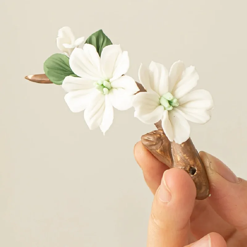 Handmade ceramic incense burner, exquisite simulated flowers, decorative ceramic flower decoration art ceramic incense holder