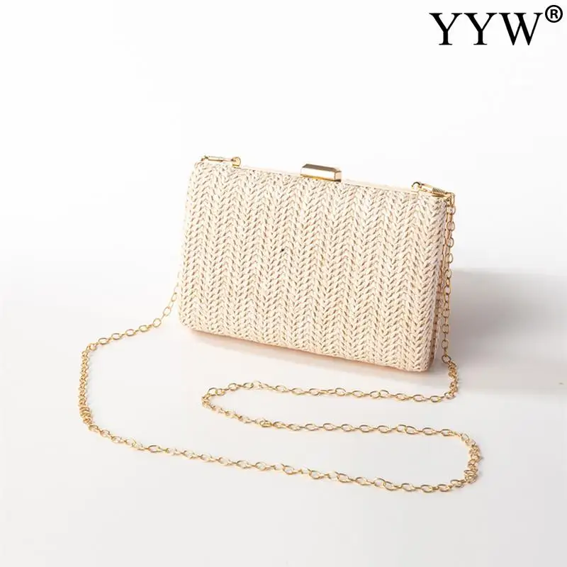 Fashion Clutch Bag Woven Bag Simple Designers Straw Bag Shoulder Bag For Women Ladies Wedding Party Small Purse Handbag Box Bag