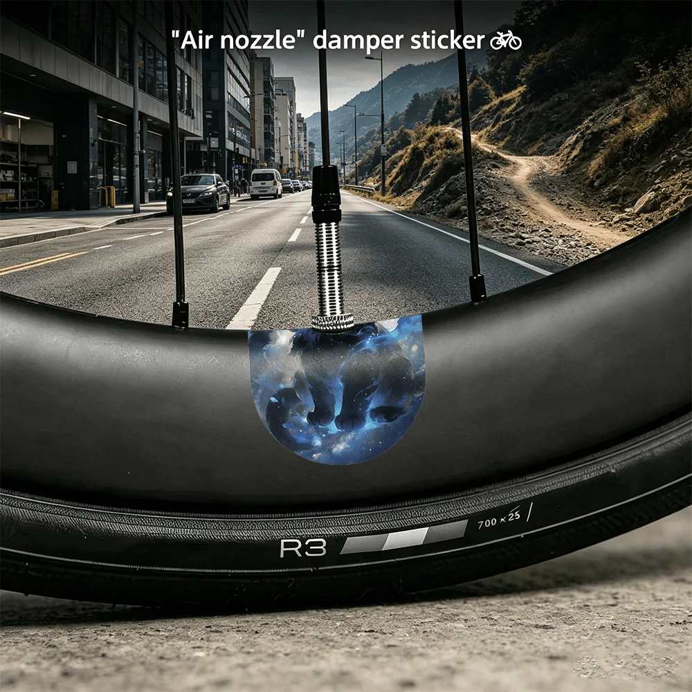 8Pcs 2D Flat Blue Spirit Lion Vinyl Sticker, Waterproof Removable Decal for Bike Wheel Decor, Holiday Gift