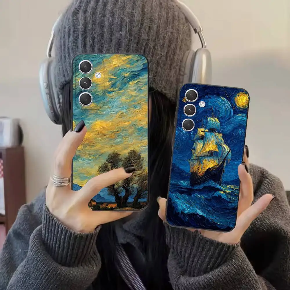 

V-Van Gogh Phone Case For Samsung S24,S21,S22,S23,S30,Ultra,S20,S30,Plus,S21 Fe,10,9,5G Silicone Cover