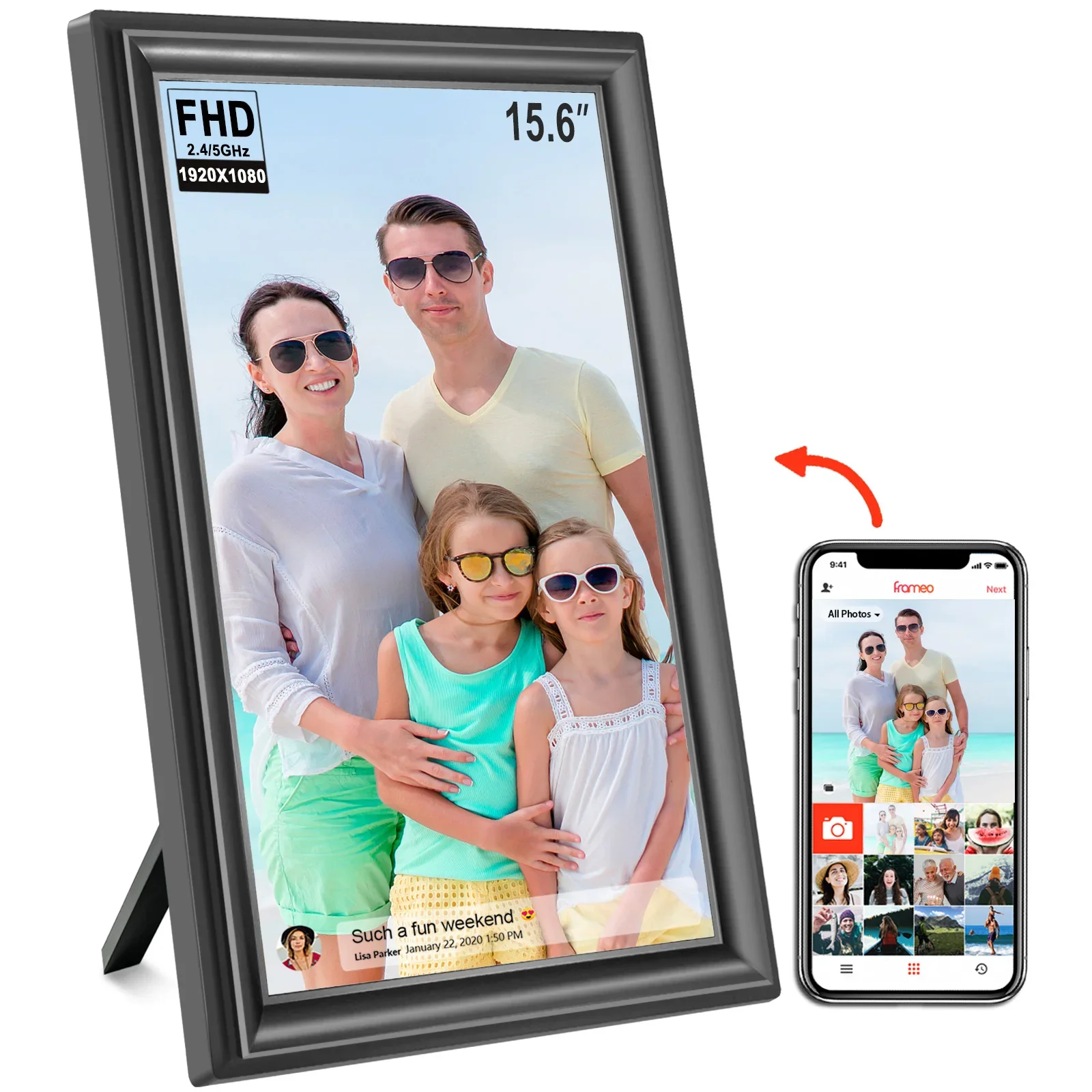 Sexy English Video Player 15.6 inch 1920*1080 FHD best christmas gift with 64GB 80000 Photos Storage Wifi Digital Photo Frames