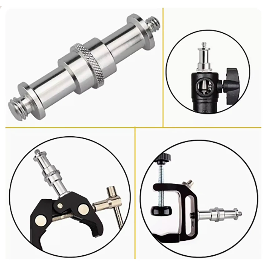 Adaptador de parafuso rosqueado macho 10x 1/4 para 3/8 parafuso prisioneiro para flash light stand tripé câmera