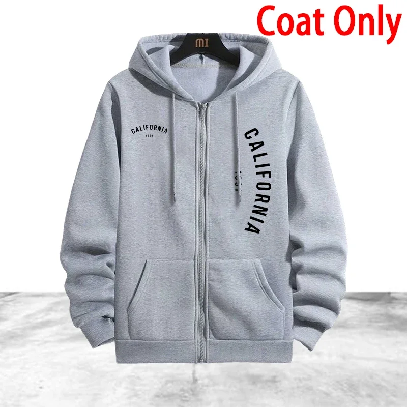 Autumn Winter Men's Tracksuit Casual Zip Hooded Sweatshirts Coat Outdoors Sports Jogging Man Clothing Single Jacket Tops Pants view 5