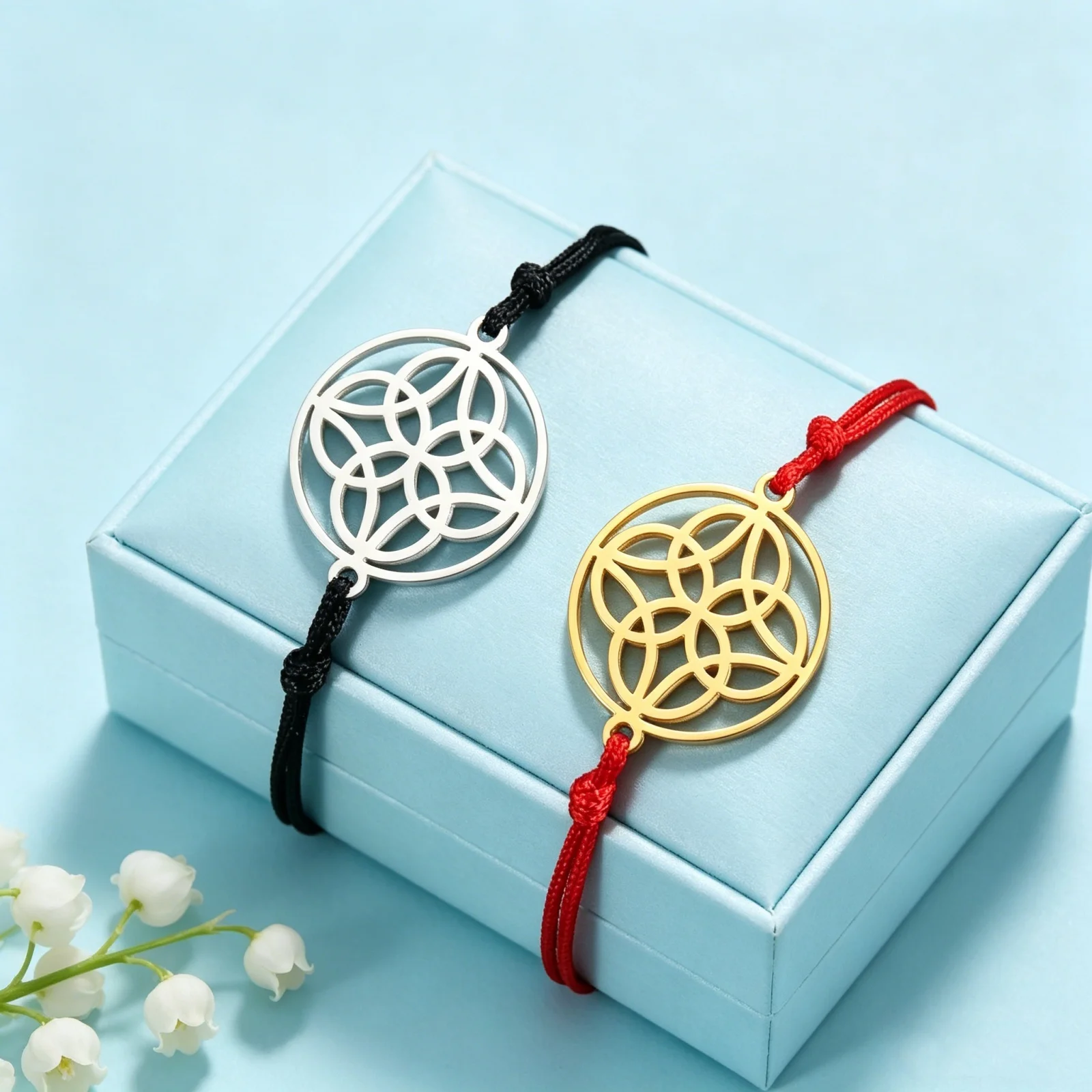 Skyrim Hexenknoten-Anhänger Armband aus Edelstahl, Keltischer Knoten Retro-Muster Talisman-Anhänger Armband, Paar-Schmuck