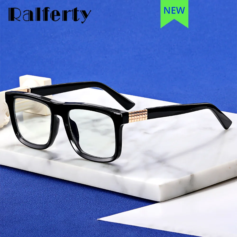 Ralferty Vintage Men's Eyeglass frames Square TR90 Optical Myopia Prescription Glasses Frames for Men 2025 No Graduated Eyepiece