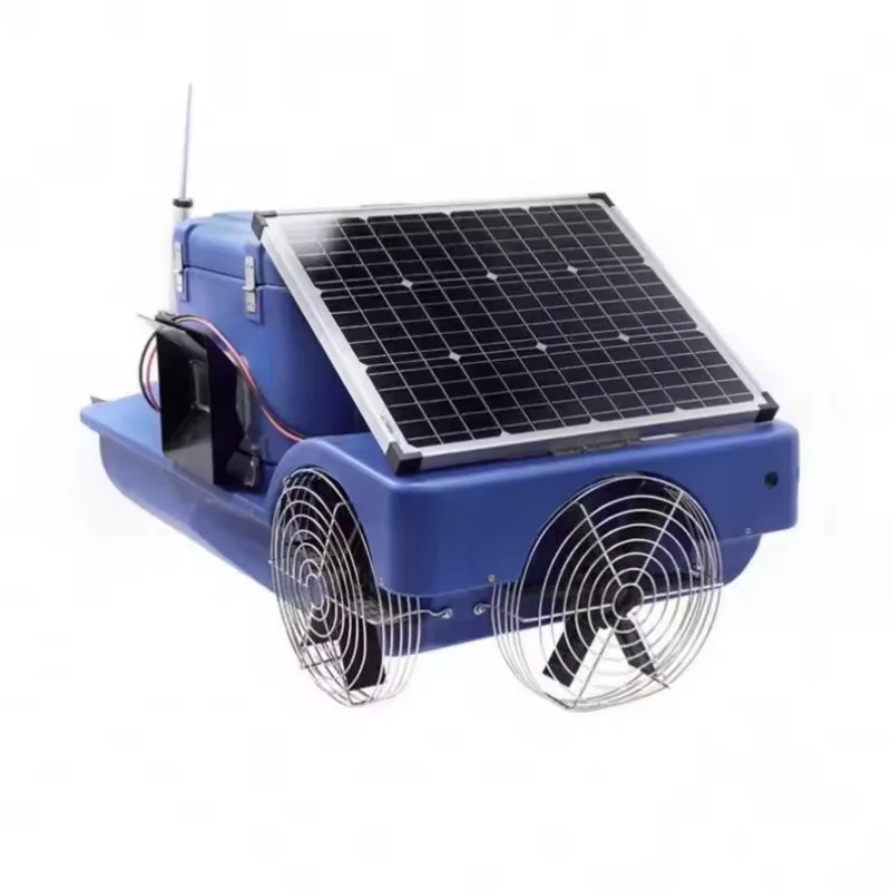 2026 Ponds Pond Equipment Rechargeable Intelligent Fish Feeder Large Capacity Solar Power Auto Shrimp Fish Feeding Machine