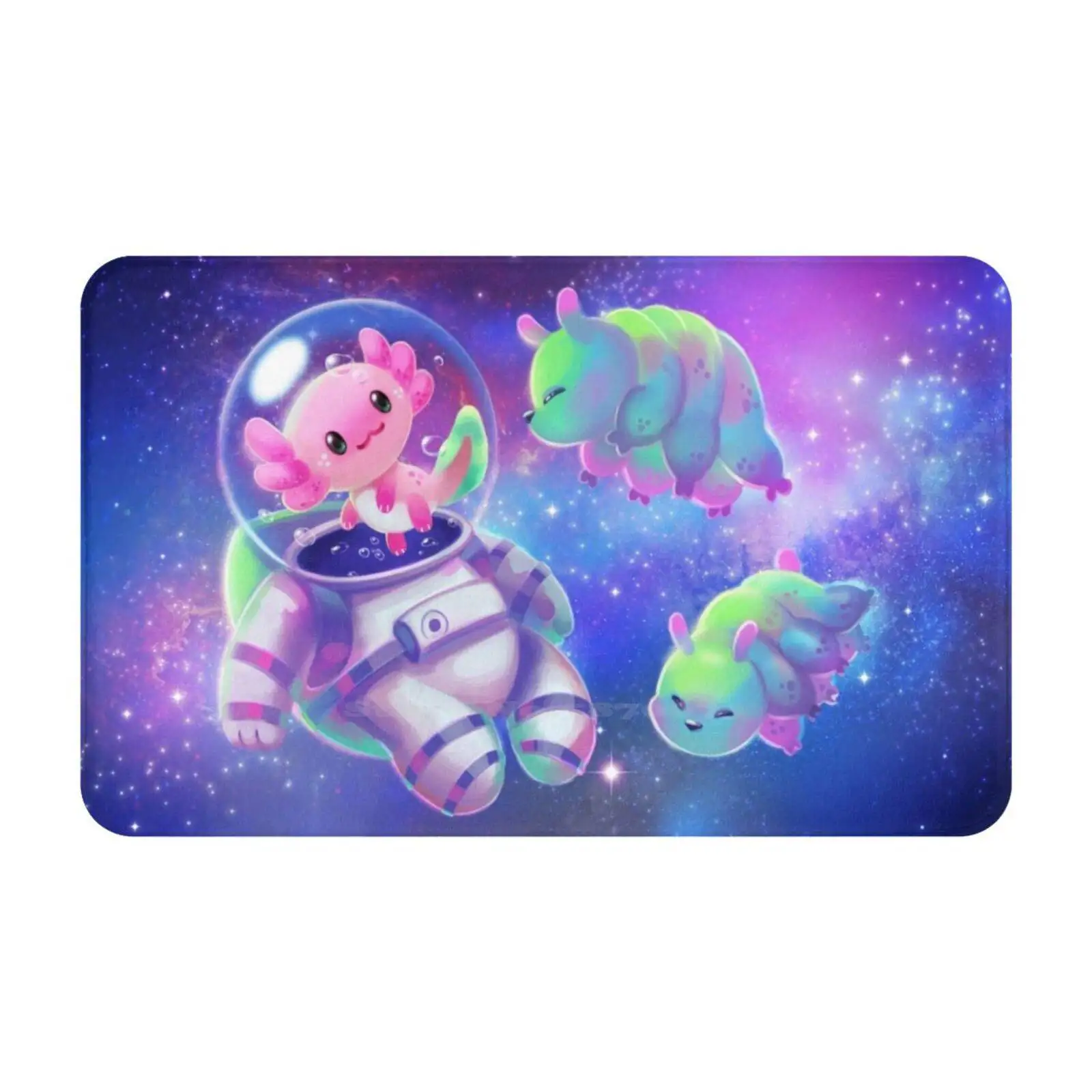 Axolotl Astronaut Soft Cushion Car Home Carpet Door Mat Axolotl Tardigrade Space Astronaut