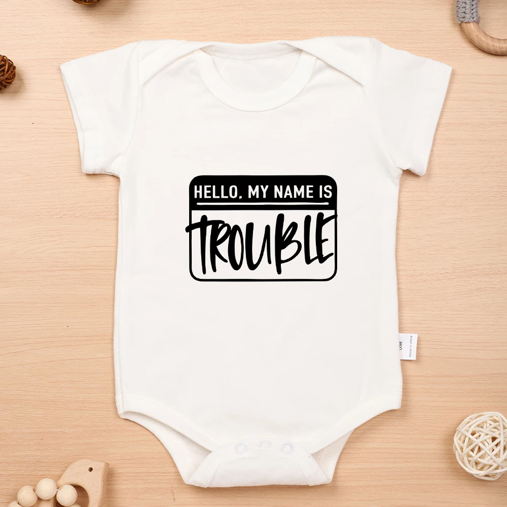 Infant Romper Funny  Letter Print Cozy Loose Baby Onesies Cotton Fashion Popular Hot Sale 0 to 24 Months Newborn Boy Clothes