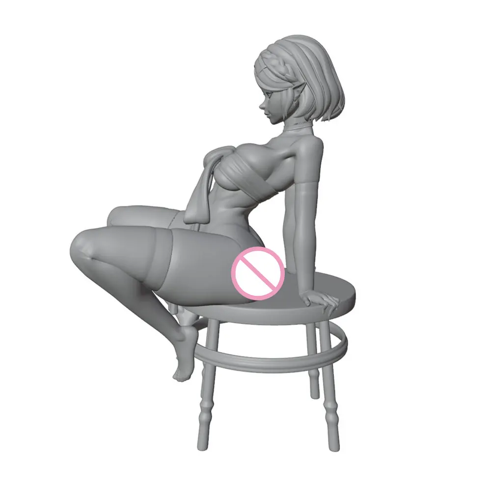 1/24/12/6 Soft and gentle character expression, elf girl resin model kit, GK mini 3D printed gray model statue, not colored
