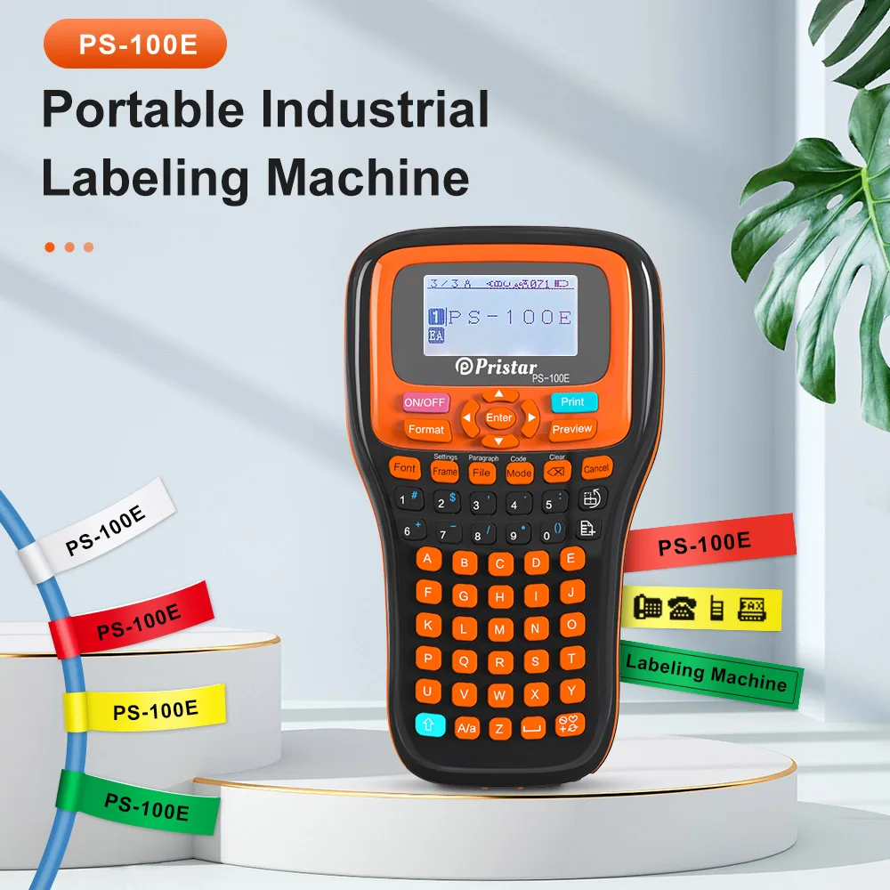 PS100E Label Printer Portable Auto Cutting Label Machine Replace for Brother P Touch Label Maker for tze231 Fx231 hse-231 Label