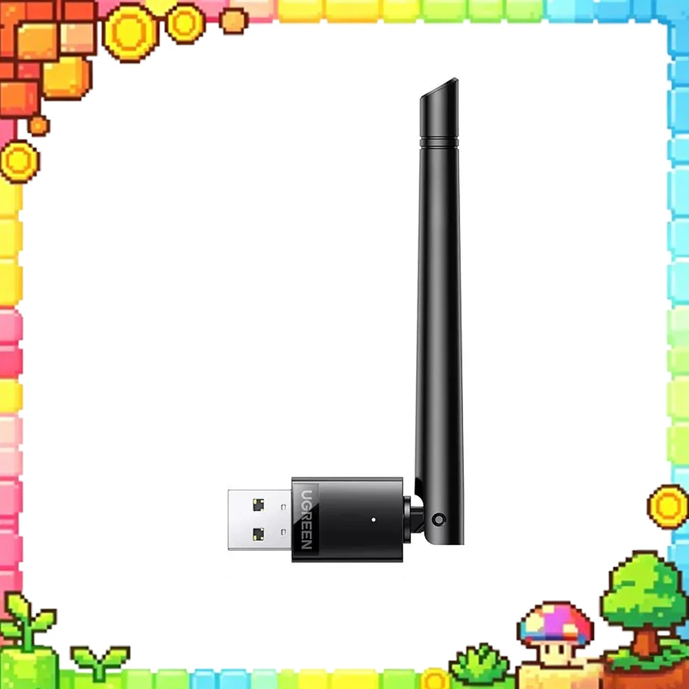 UGREEN 35263 USB WiFi Adapter CM761 AX300 WiFi 6 Single Band 2.4GHz USB-A with 3dBi Rotating Antenna for Windows 7 10 11