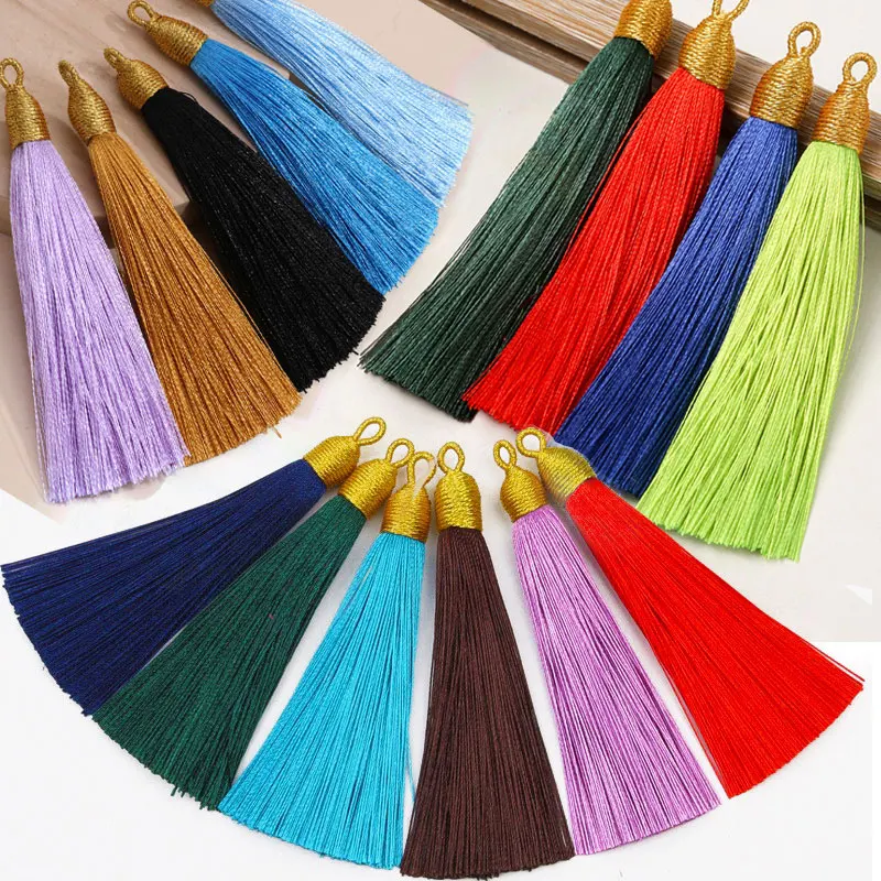 

5/10pcs Tassel Golden Cap Silk Fringe Tassel Gold Color Rope Wrap Fringe for DIY jewelry Earrings Accessories Home Decor