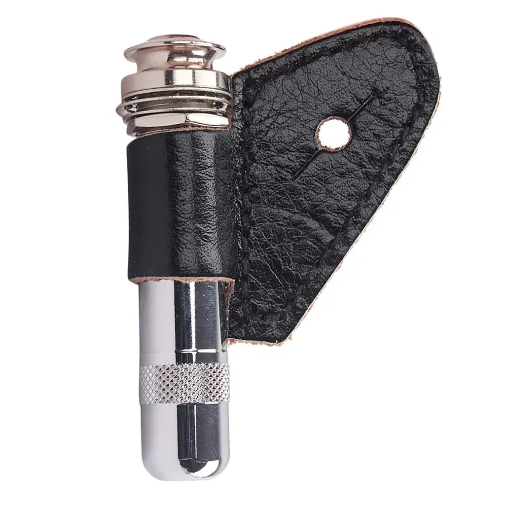 Guitar Endpin Socket 6.35mm Stereo Copper Output Jack with Holster High Sensitivity for Acoustic Guitar Bass Soundhole