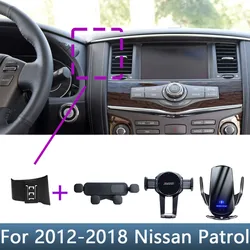 Soporte fijo especial para teléfono de coche, Base de carga inalámbrica, accesorios interiores para Nissan Patrol 2012, 2013, 2014, 2015-2018