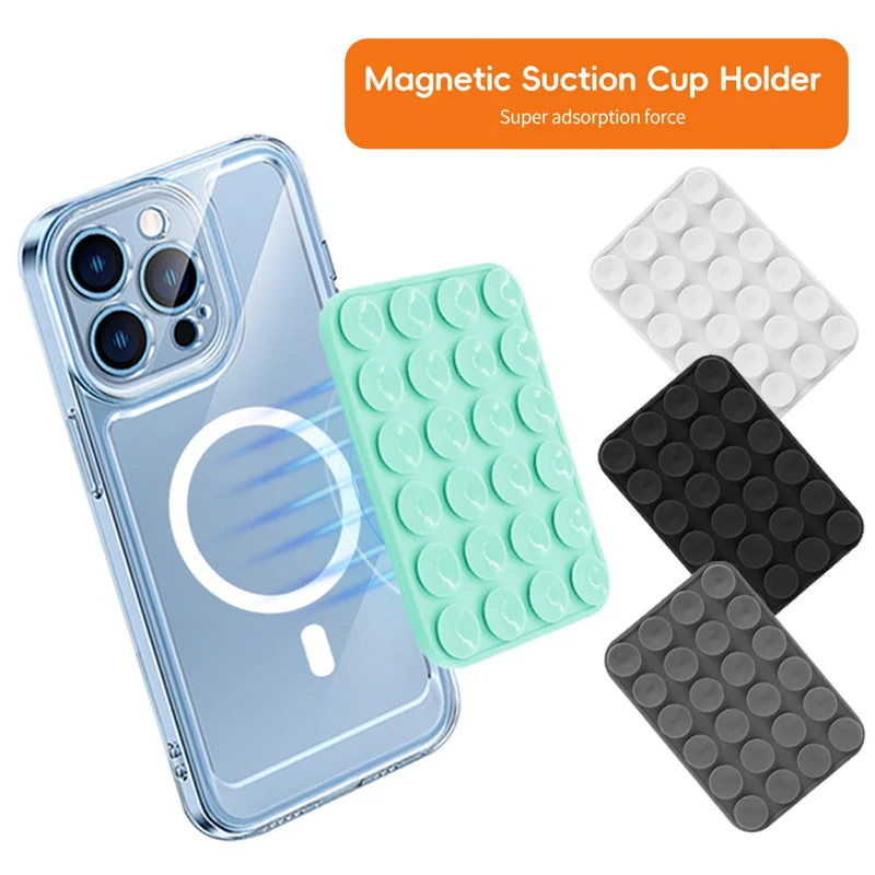 

Universal NEW Magnetic Phone Holder Silicone Suction Cup Magnet Wall Mount Stand Bracket For iPhone 12/13/14/15/16