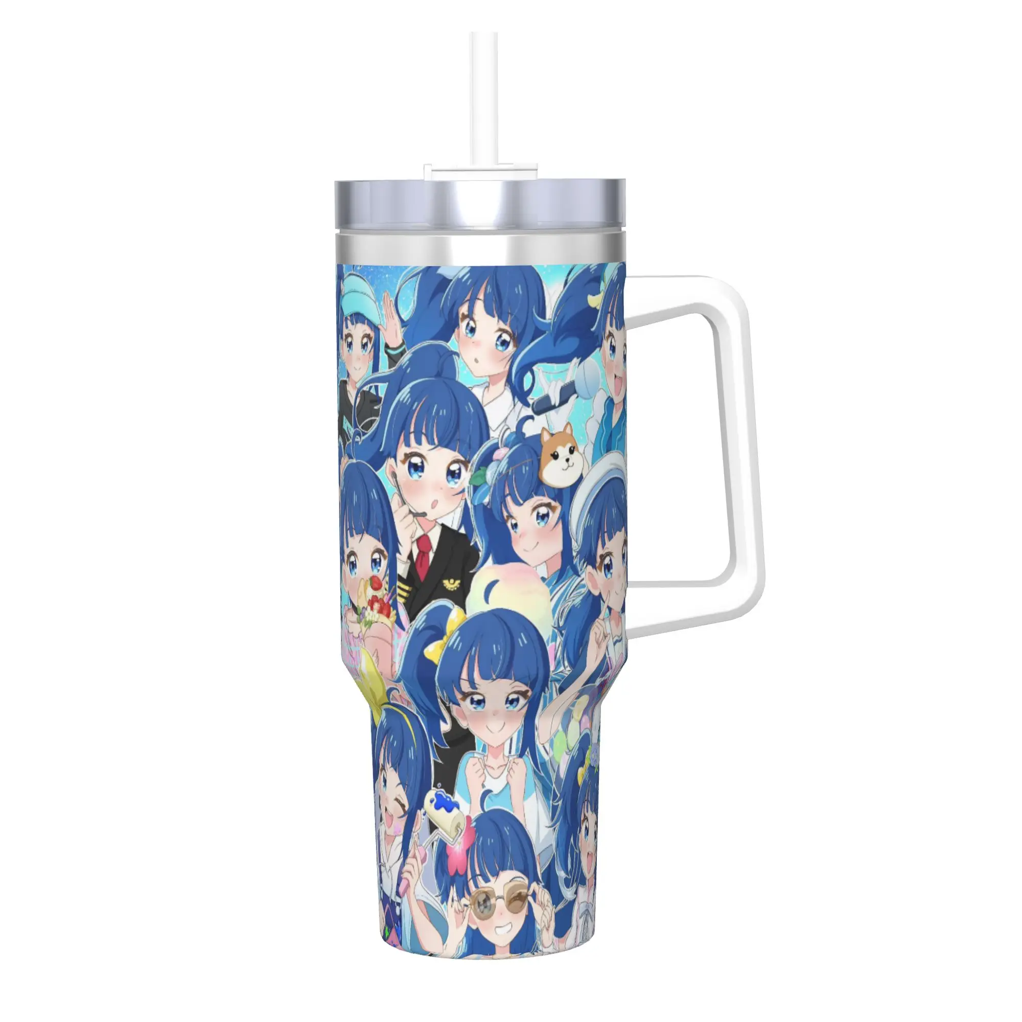 Soaring Sky Pretty Cure 40oz Tumbler Stainless Steel Double Wall Vacuum Insulated  Cup With Straw