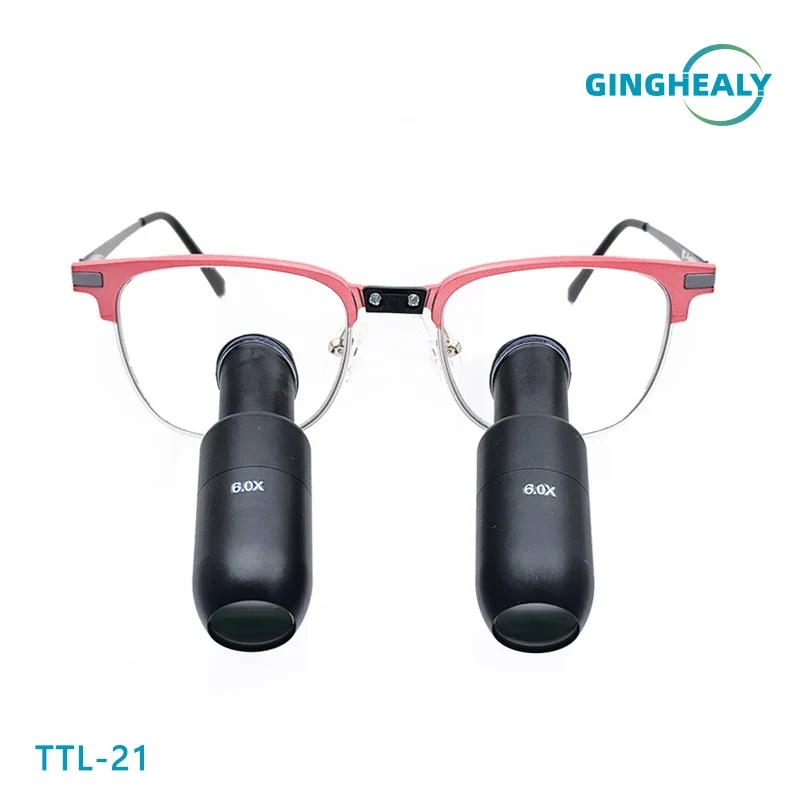 

Ginghealy 21 TTL Kepler Customized Dental Surgical Prismatic Loupes with Metal Lens Titanium Frame 4X 5X 6X IPD Myopia Glasses