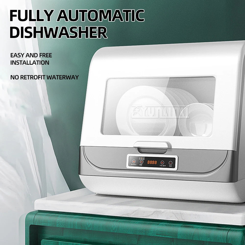 Desktop dishwasher household intelligent installation-free 9L full-automatic drying, storage and washing all-in-one machine