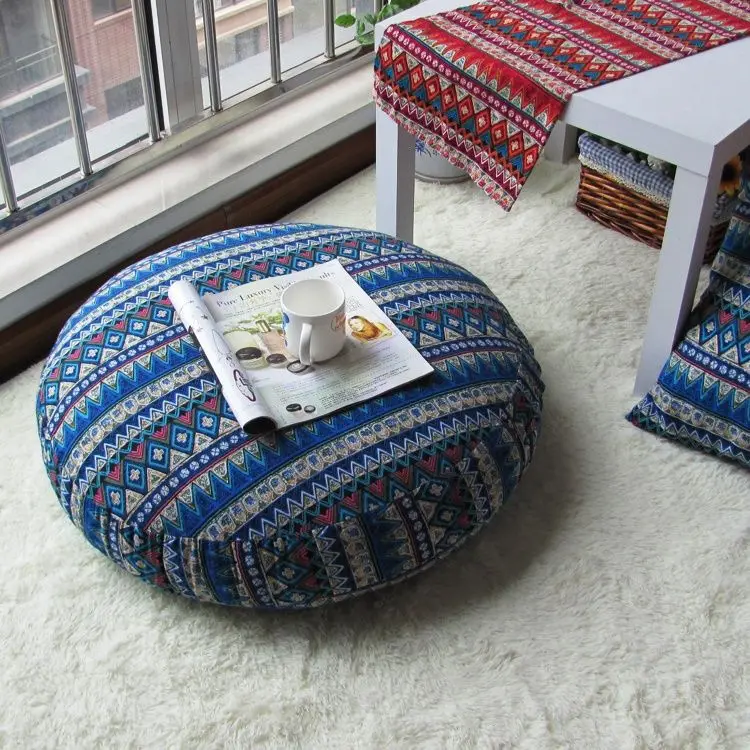 New Luxury Fashion Thickened Removable and Washable Cotton and Linen Futon Cushion Bohemian Style Cushion Tatami Boutique