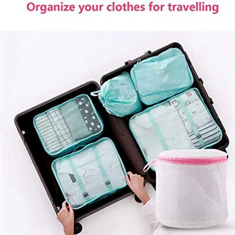 HLZS-10PCS BH Wäschesack Wäschesack Wiederverwendbarer Wäschesack aus Mesh-Stoff Set Rosa