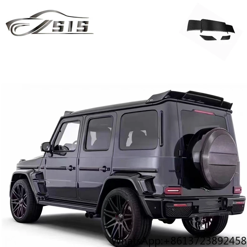 

GWaogn W464 W463 G500 G55 G550 G63 Rear Spoiler for W463a 2018-2022 Year DRY Carbon Fiber Material Back Lips Car Wing With LED