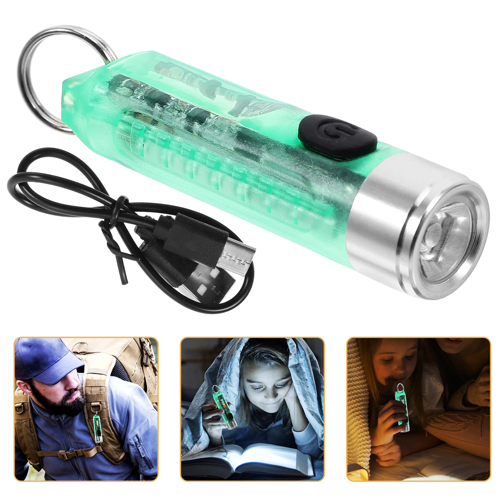 Outdoor Flashlight Mini Rechargeable Powerful ABS Camping Hiking Portable Pocket Handheld Led Torch