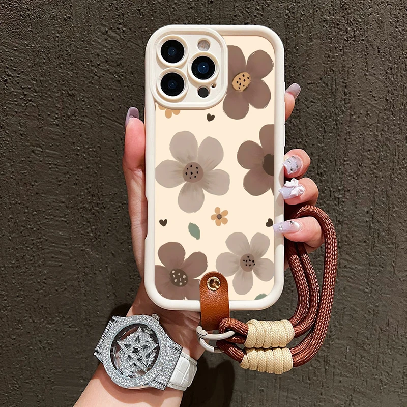 Retro-Blumenmuster Lanyard-Handyhülle für Samsung Galaxy Note 20 S24 S25 S26 Plus S24 S23 FE S23 S24 S25 Ultra A56 Cover – Detail 6