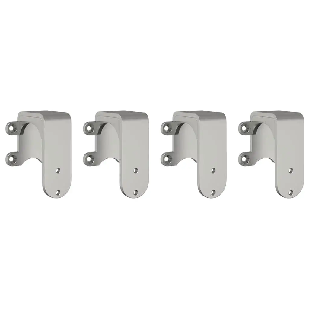 4-Piece Stainless Steel Barn Door Bypass Brackets for round Rails – Durable & Stylish Hardware