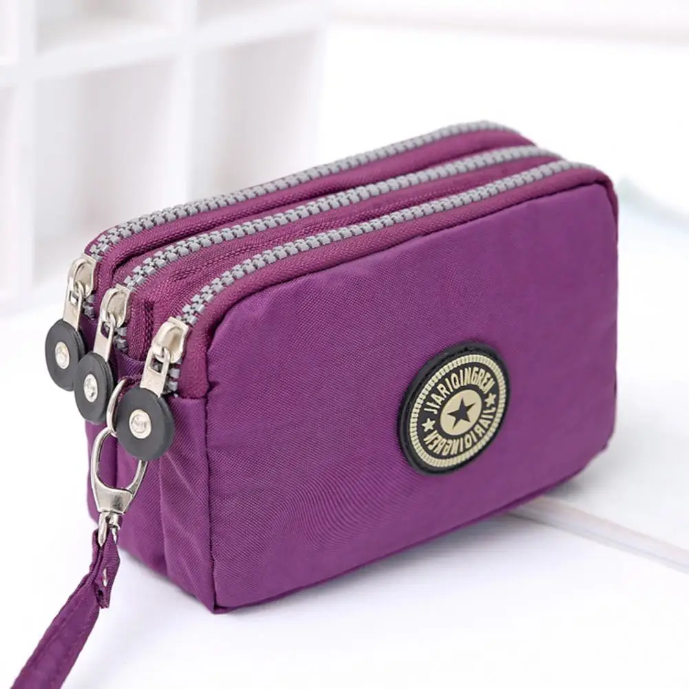 Women Wallet 3 Zippers Multi Slots Ladies Shopping Purse Long Wallet Coin Purse Card Holder Money Phone Bag Lanyard Bags Clutch