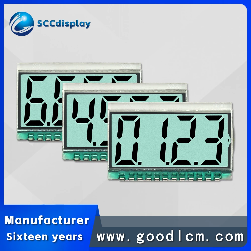 Customized LCD Segment Code Screen SJXD-T70230H1 7-segment LCD Display Manufacturer Mold Design Instrument Electronic Screen