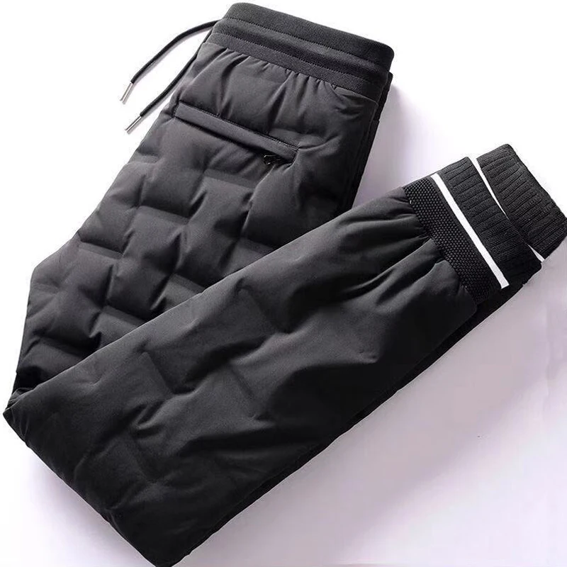 

ANSZKTN Winter trend white eiderdown male outdoor large size loose warm wear down pants