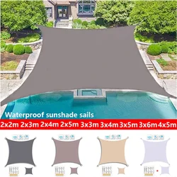 Sunshade Sail Outdoor Rectangular Canopy Waterproof Snow proof Garden Swimming Pool Sail Sunshade Car Terrace Canvas Sunshade