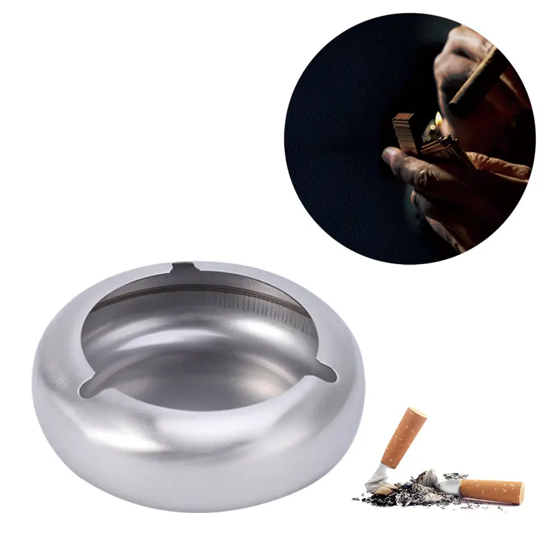 

2025 New Stainless Steel Ashtray with Lid Detachable Outdoor Cigarettes Tray Holder for Home Bedroom Office Tabletop Decoration