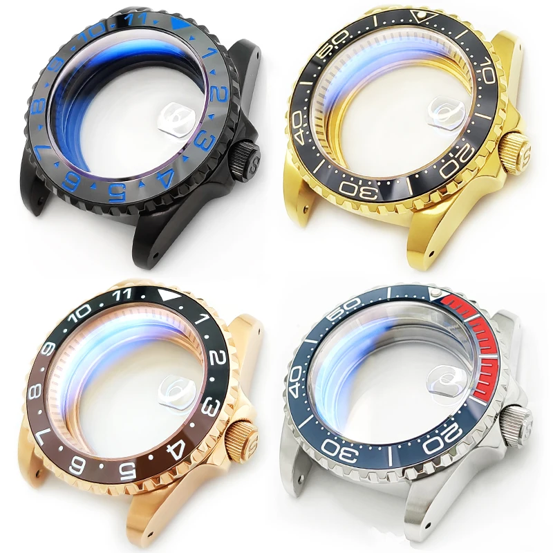 3'o Clock SUB Watch Case Set Stainless Steel Shiny For SKX007 NH35 Movement Sapphire Glass Bezel Insert Watch Part