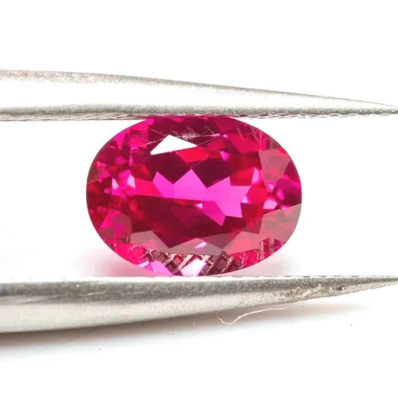 

TOP Lab Grown Ruby Rubellite Color Oval Shaped Extremely Shiny Quality Advanced Charms Jewelry Rings Earrings Making Certificate