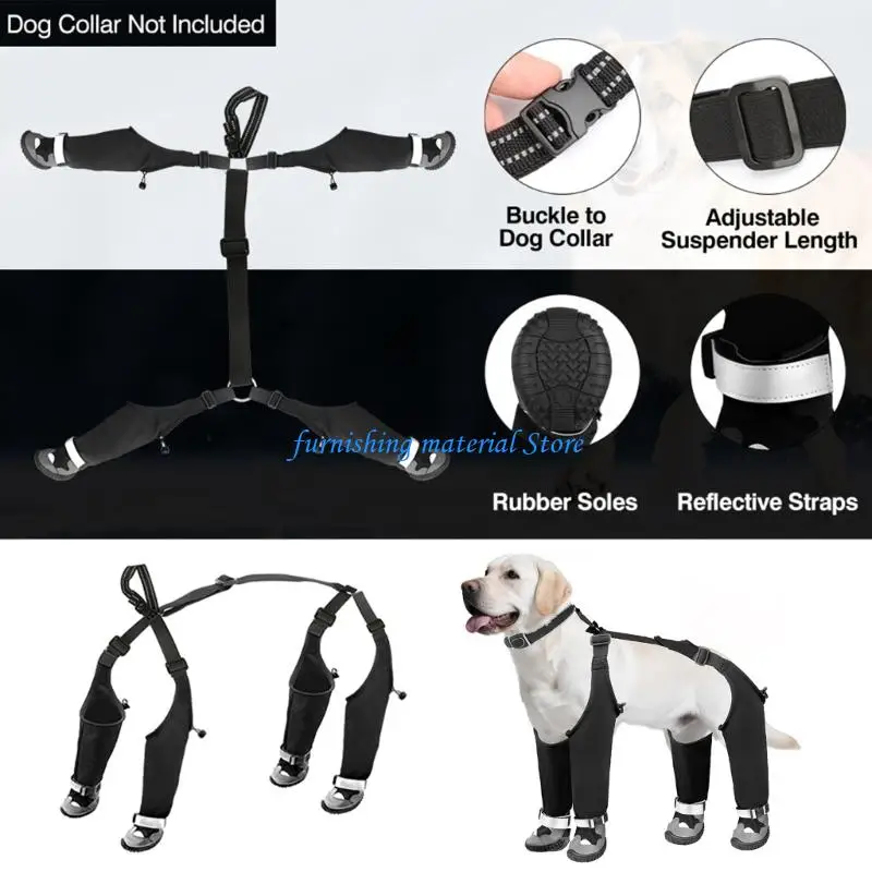 Y5GD تدفئة أرجل الكلاب ذات الحرارة الحرارية، نعال مضادة للانزلاق، نظام أبازيم آمنة لأنشطة المشي لمسافات طويلة في الخريف والشتاء