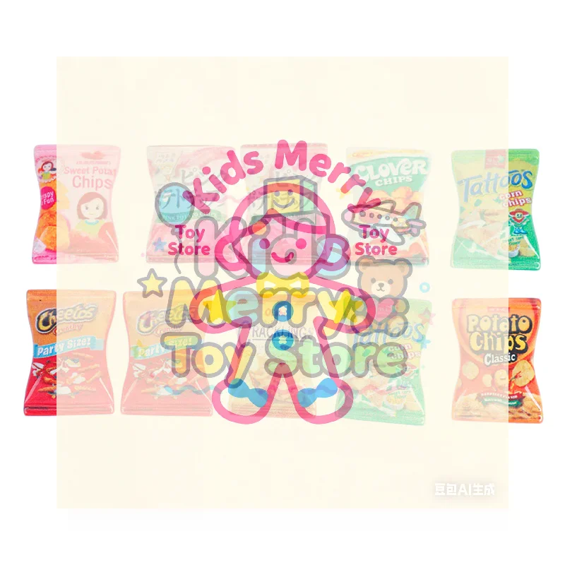 10pcs/set Dollhouse Miniature Kitchen Food Potato Chips DIY Pretend Play Toys